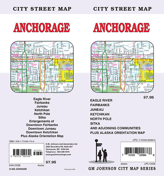 Anchorage / Fairbanks / Juneau / Sitka / Ketchikan, Alaska Street Map