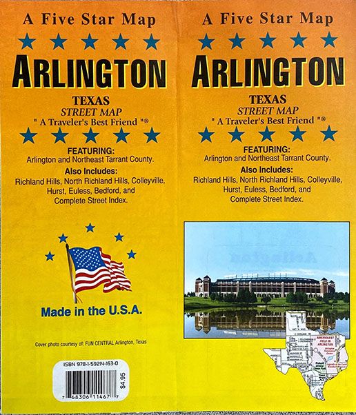 Arlington Texas Street Map Gm Johnson Maps 0757