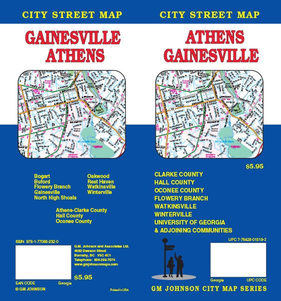 Athens / Gainesville, Georgia Street Map