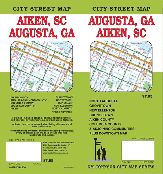 Augusta GA / Aikens SC, Georgia Street Map