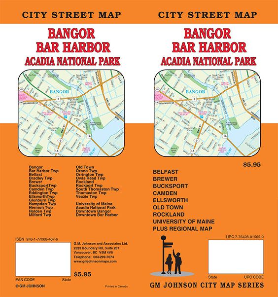 Bangor / Bar Harbor / Acadia NP, Maine Street Map