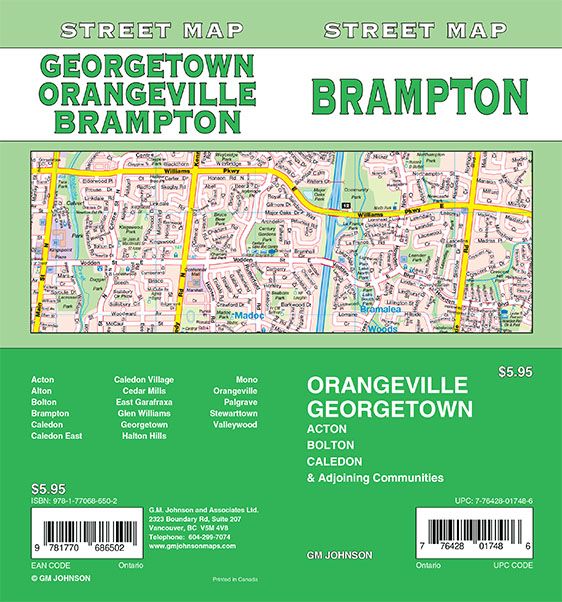 Brampton/ Orangeville / Georgetown, Ontario Street Map