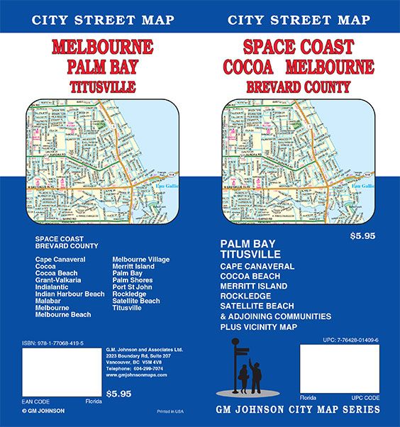 Cocoa / Melbourne / Brevard County / Space Coast, Florida Street Map