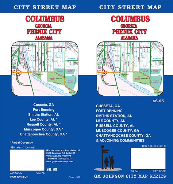 Columbus GA & Phenix City AL, Georgia Street Map