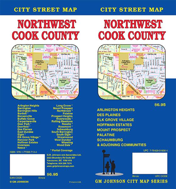 Cook County Northwest, Illinois Street  Map