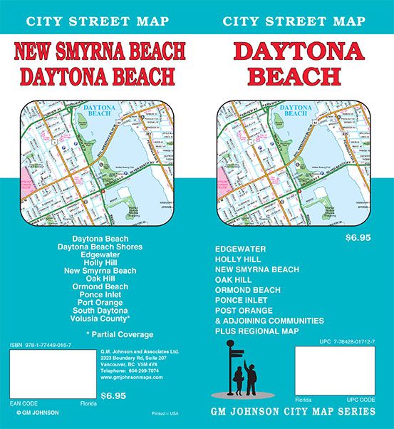 Daytona Beach, Florida Street Map - GM Johnson Maps