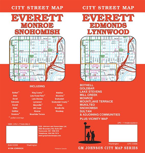 Everett / Edmonds / Lynnwood, Washington Street Map