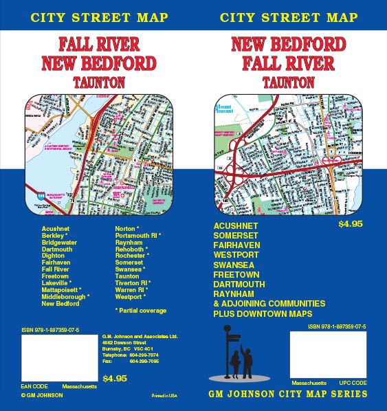 Fall River / New Bedford / Taunton, Massachusetts Street Map