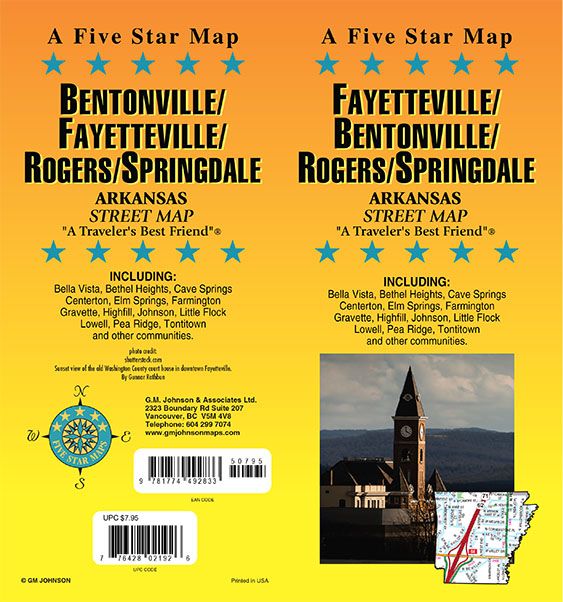 Fayetteville / Bentonville / Rogers / Springdale, Arkansas Street Map
