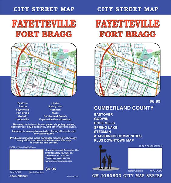 Fayetteville / Fort Bragg / Cumberland County, North Carolina Street Map