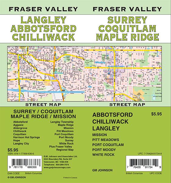 Fraser Valley / Surrey / Coquitlam / Abbotsford / Langley / Maple Ridge, British Columbia Street Map