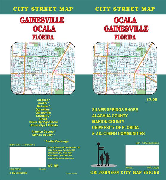 Gainesville / Ocala / University of Florida, Florida Street Map