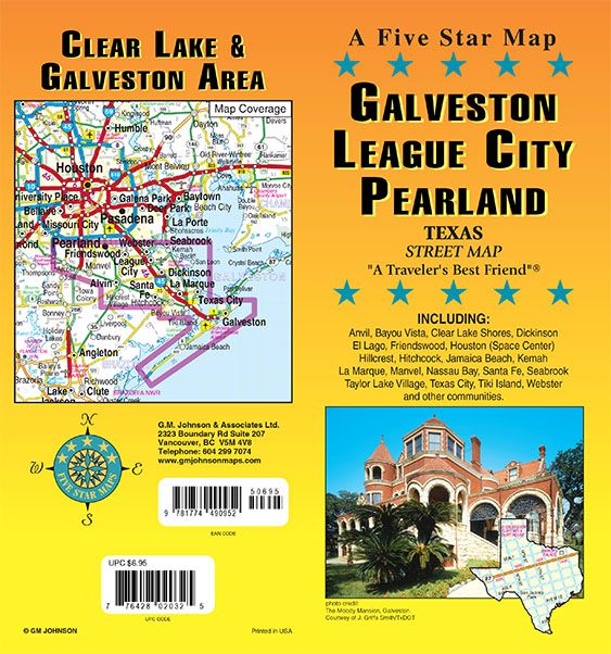 Galveston / League City / Pearland / Clear Lake Area, Texas Street Map