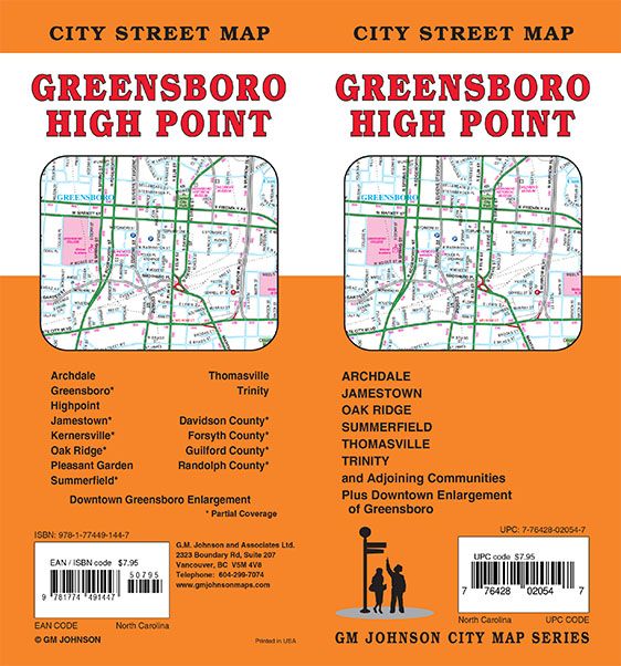 Greensboro / High Point, North Carolina Street Map