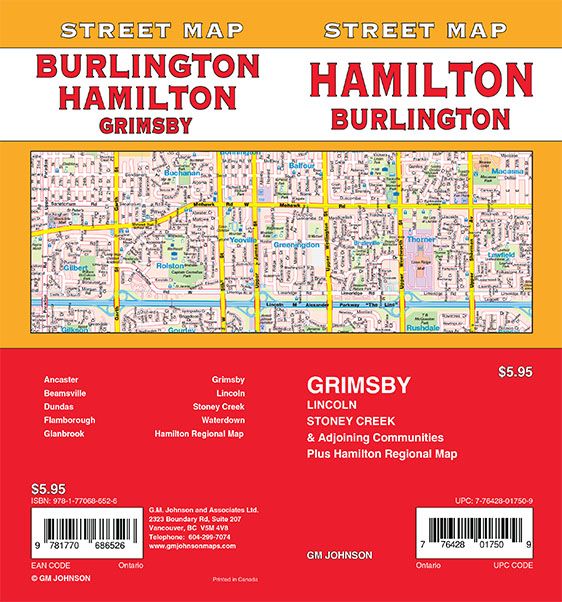 Hamilton / Burlington / Grimsby, Ontario Street Map