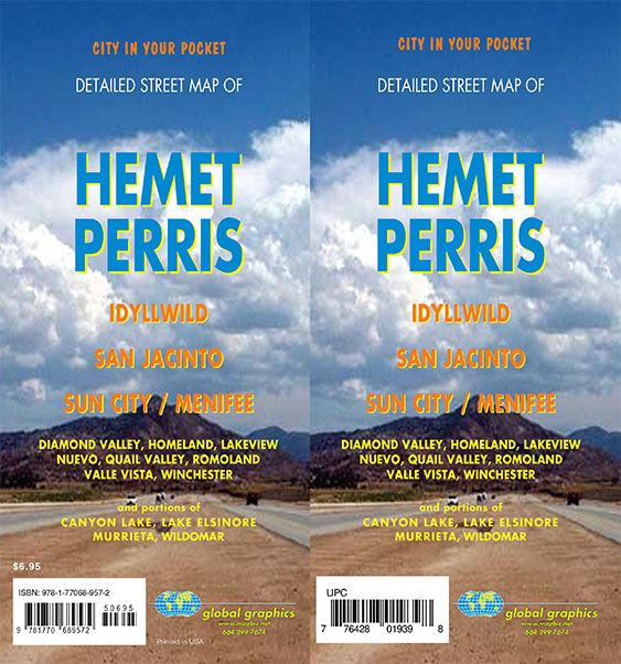 Hemet / Perris / Sun City / Menifee, California Street Map