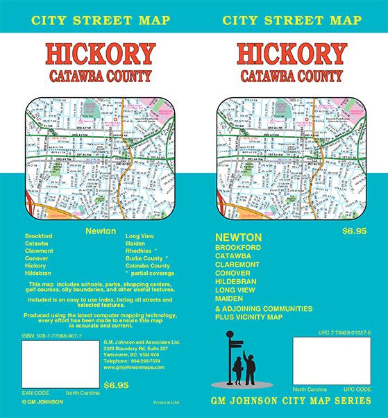 Hickory / Catawba County, North Carolina Street Map