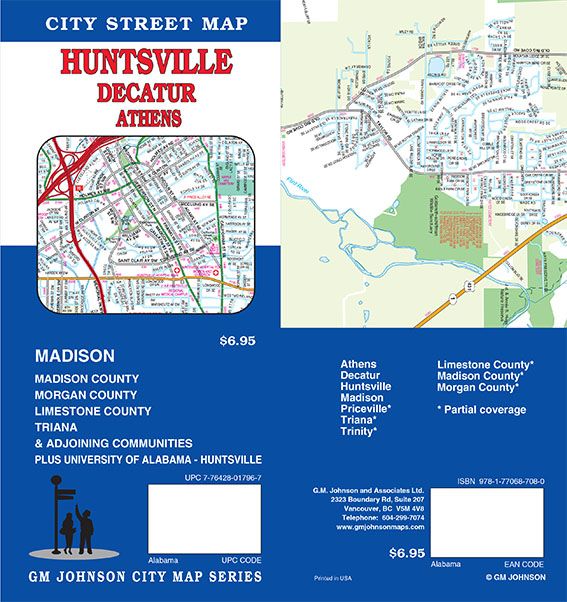 Huntsville / Decatur / Athens, Alabama Street Map