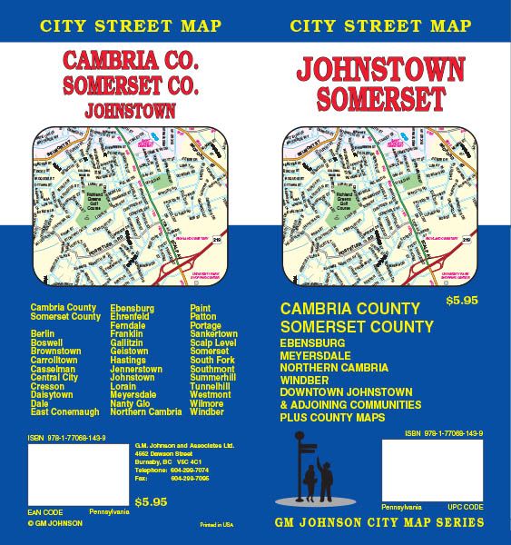 Johnstown / Somerset / Cambria & Somerset Co., Pennsylvania Street Map
