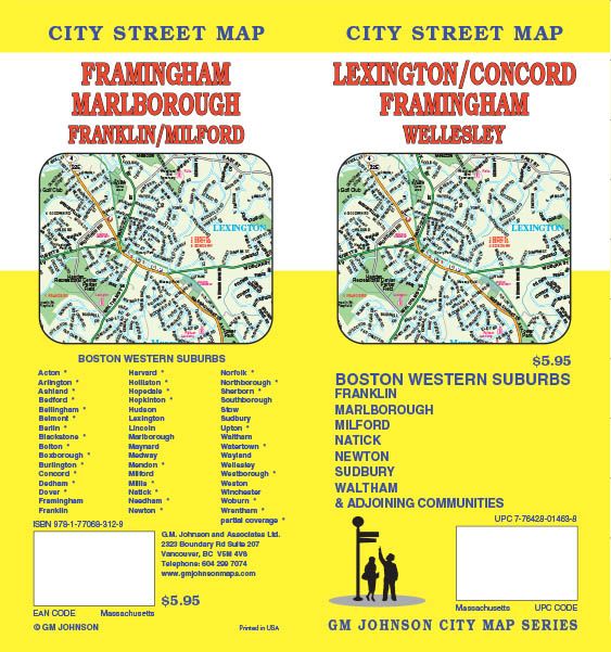 Lexington / Concord / Framingham / Bostons Western Suburbs, Massachusetts Street Map
