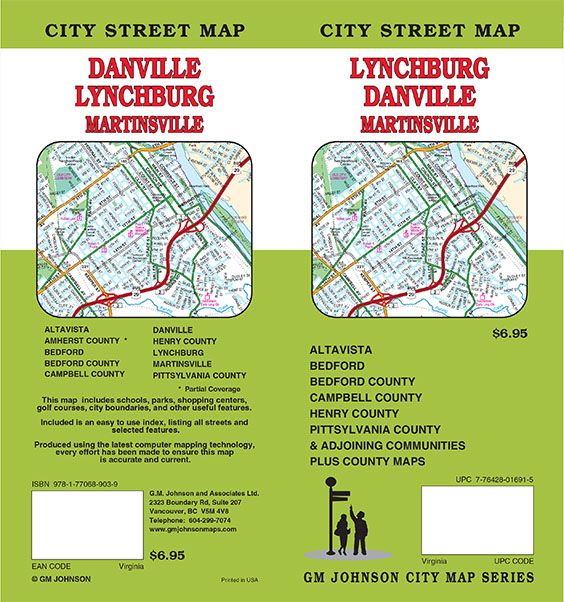 Lynchburg / Danville / Martinsville, Virginia Street Map