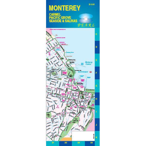 Monterey / Carmel / Pacific Grove/ Seaside / Salinas, California (Laminated)