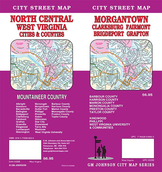 Morgantown / Fairmont / Clarksburg / North Central WV, West Virginia Street Map
