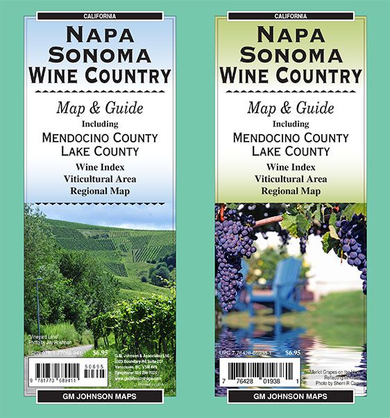 Napa & Sonoma Wineries, California Guide Map - GM Johnson Maps