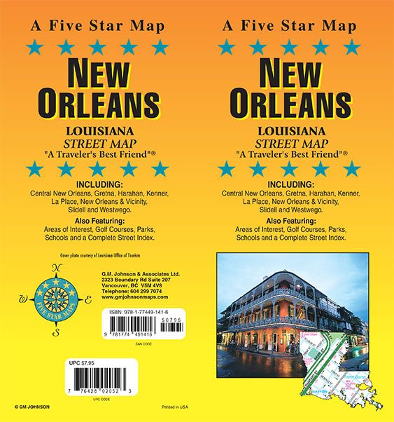 New Orleans, Louisiana Street Map GM Johnson Maps