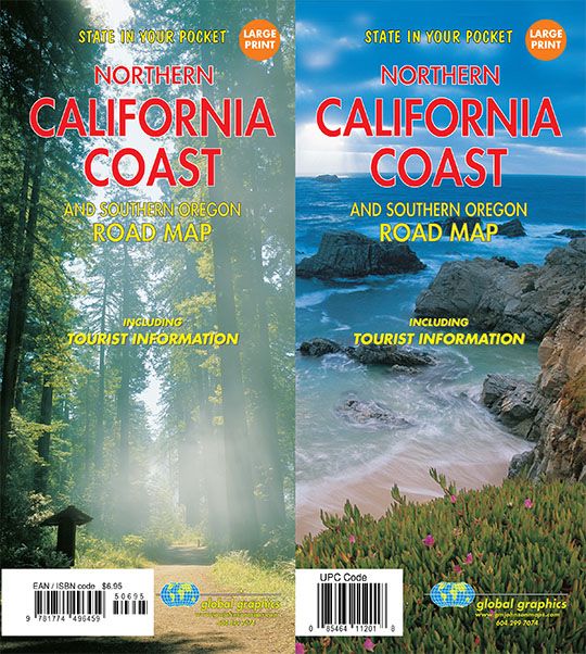 Northern California Coast, California (Large Print) Regional Map