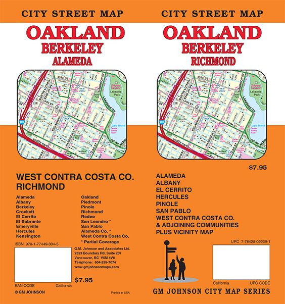 Oakland / Berkeley / West Contra Costa, California Street Map