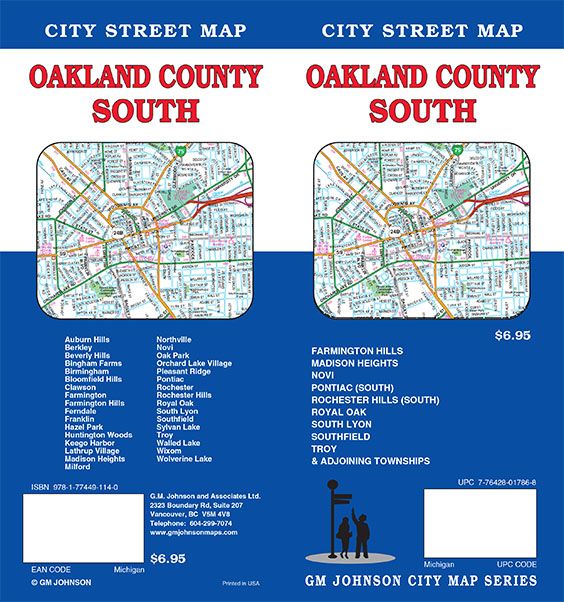 Oakland County – South, Michigan Street Map