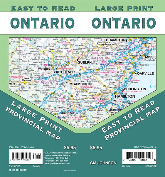 Ontario Large Print, Ontario Province Map