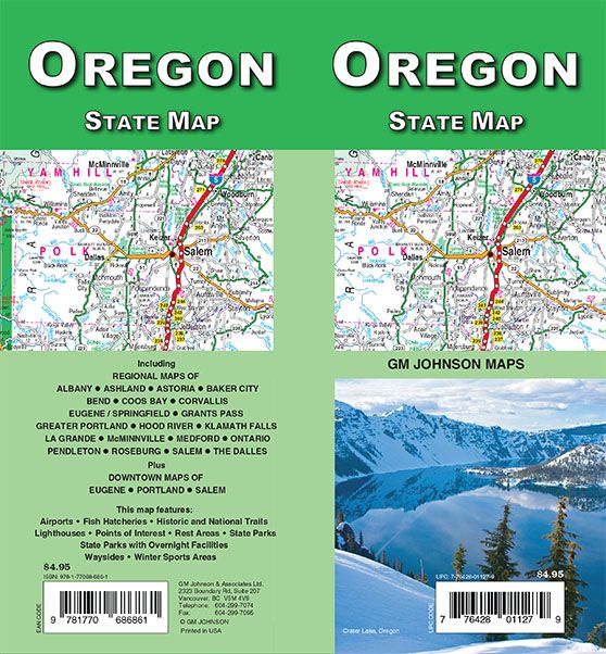 Oregon State Map, Oregon