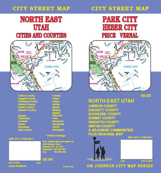Park City   Heber City   Price   Vernal   North Eastern Utah UT Street Map GMJ 2011 