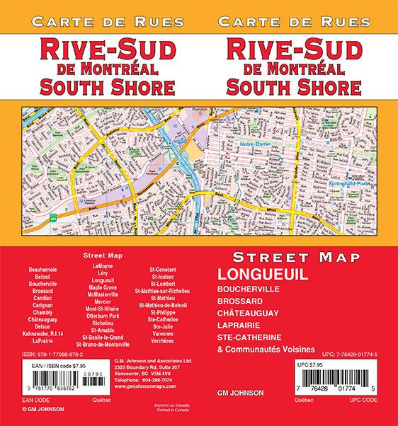 Rive-Sud de Montreal / South Shore, Quebec Street Map