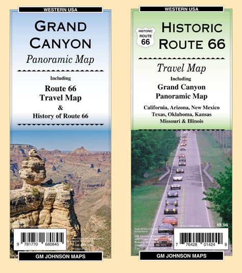 Route 66 / Grand Canyon, Arizona RecTopo Map