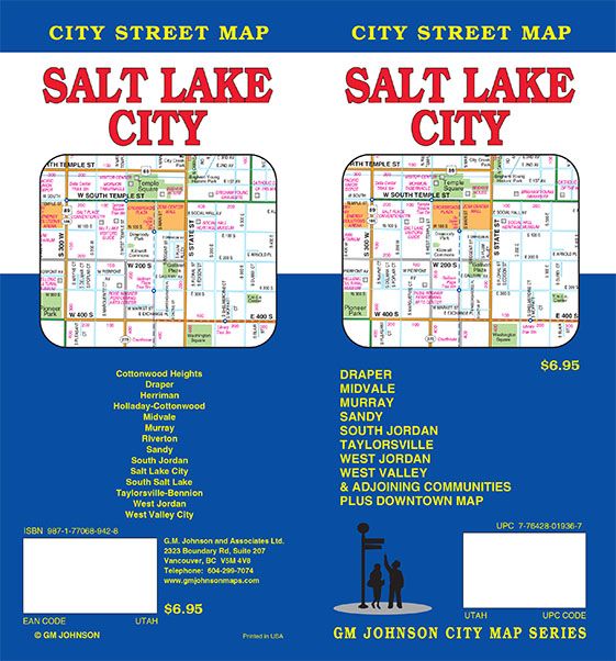 Salt Lake City, Utah Street Map - GM Johnson Maps