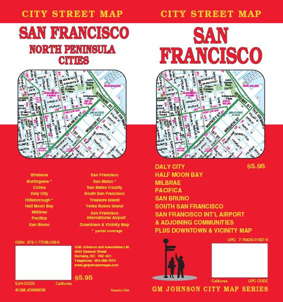 San Francisco / North Peninsula, California Street Map
