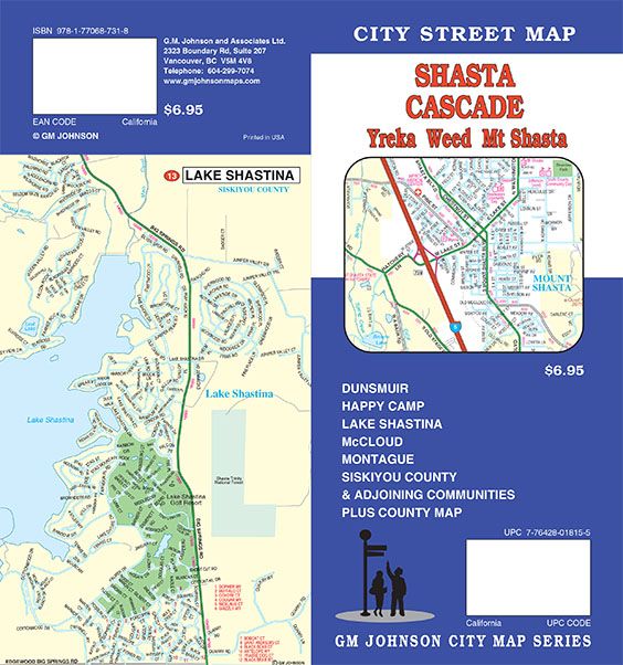 Shasta Cascade / Yreka / Weed / Shasta City, California Street Map - GM
