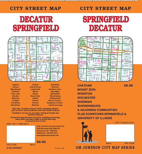 Springfield / Decatur, Illinois Street  Map