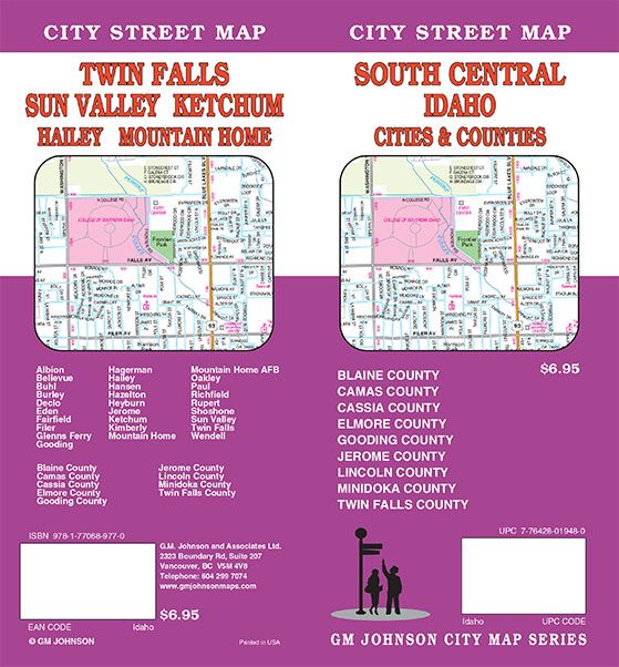 Twin Falls / Sun Valley / Mountain Home/ South Central ID, Idaho Street Map