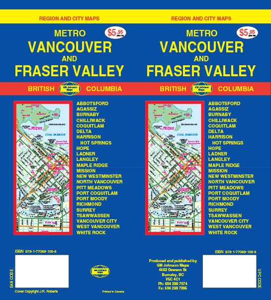 Vancouver and Fraser Valley Cities 2011, British Columbia Street Map