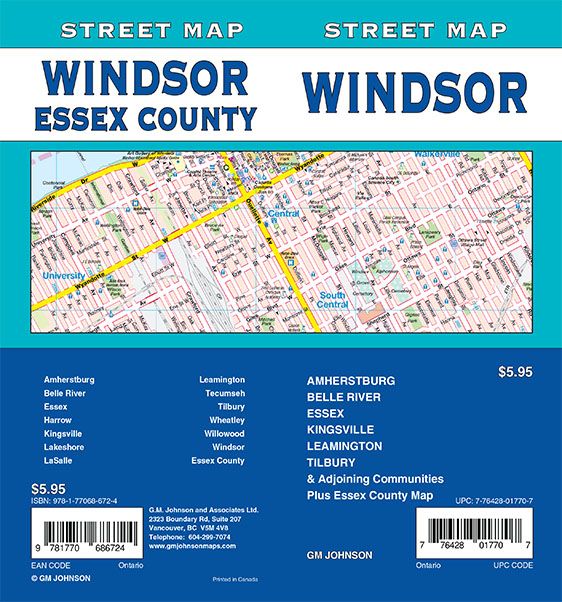 Windsor / Essex County, Ontario Street Map
