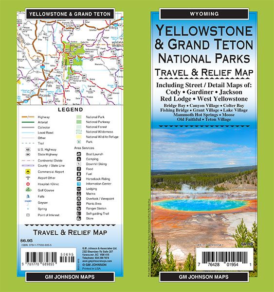 Yellowstone / Grand Teton National Parks, Wyoming Recreation Map