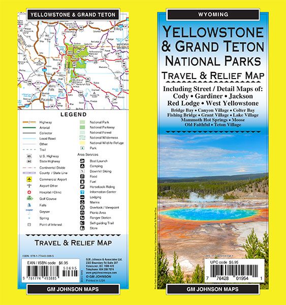 Yellowstone / Grand Teton National Parks, Wyoming Recreation Map