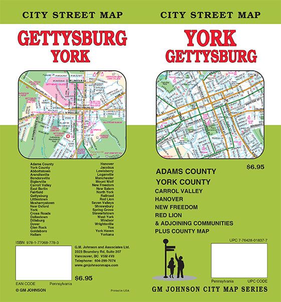 York / Gettysburg, Pennsylvania Street Map