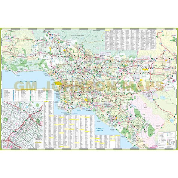 Los Angeles San Diego Freeway California Regional Map Gm Johnson Maps