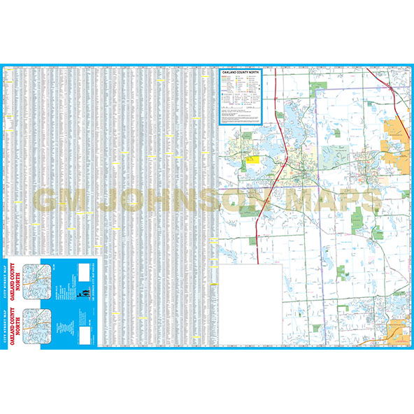 Oakland County North Michigan Street Map Gm Johnson Maps