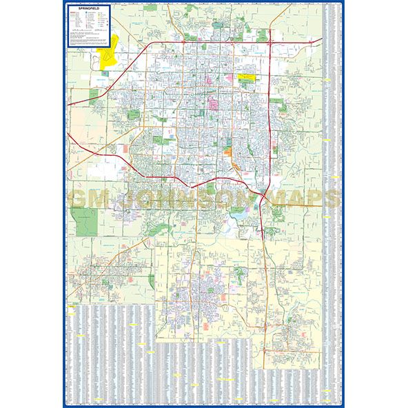 Springfield / Joplin, Missouri Street Map - GM Johnson Maps